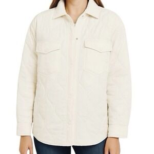 Bagatelle Collection Cream Quilted Shirt Jacket Shacket Off-White SZ S 82624 NWT